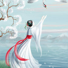 Схема вышивки «Девушка»