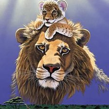Схема вышивки «лев»