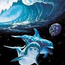 Схема вышивки «дельфины»