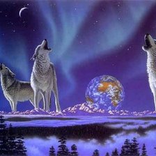 Схема вышивки «волки»