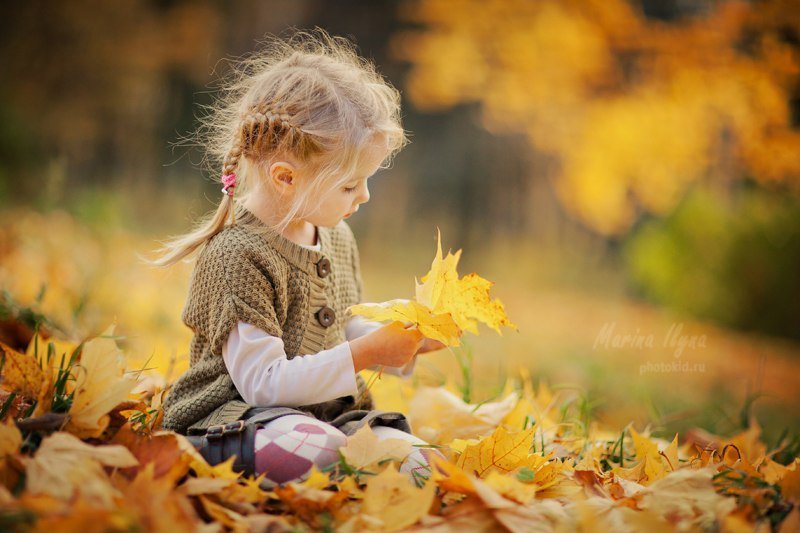 Осеннее - дети, осень, ребенок, девочка - оригинал
