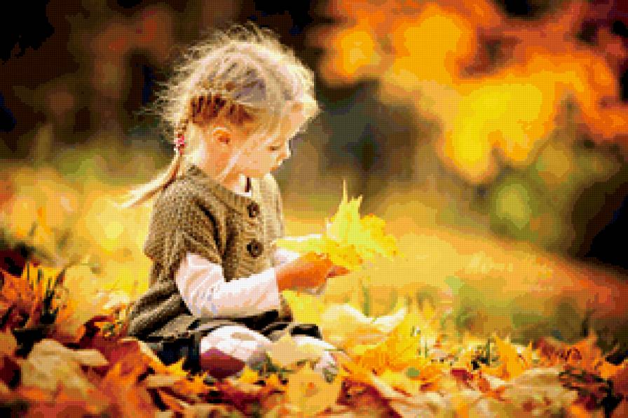 Осеннее - дети, осень, ребенок, девочка - предпросмотр