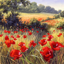 Схема вышивки «маковое поле»