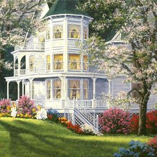 Схема вышивки «дом»