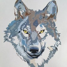 Схема вышивки «волк»