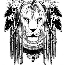 Схема вышивки «лев»