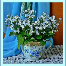 Схема вышивки «незабудки»