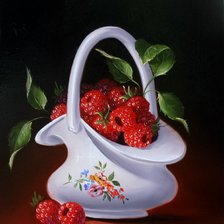 Схема вышивки «малина в вазочке»