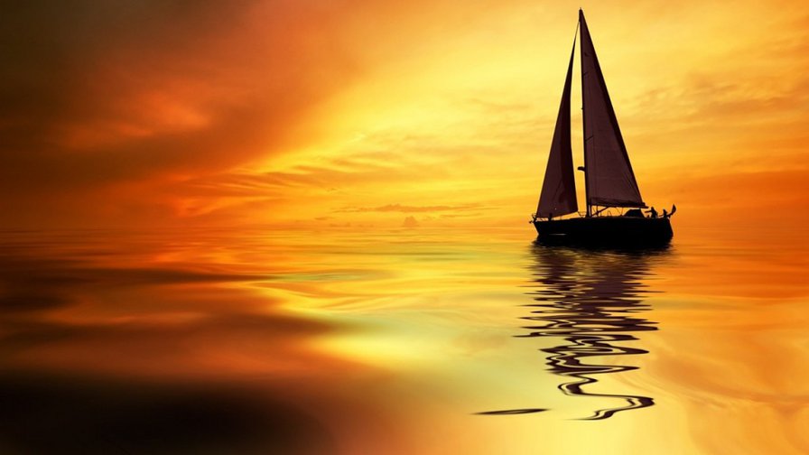 кораблик - пейзаж - оригинал