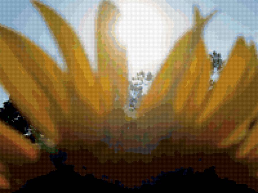 подсолнухи - панно, подушка, цветы - предпросмотр