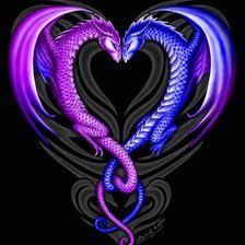 Схема вышивки «влюбленные драконы»