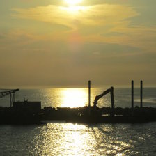 Бари, закат в порту