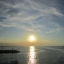 Бари, закат в порту