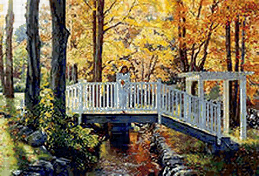 девушка на мосту - предпросмотр