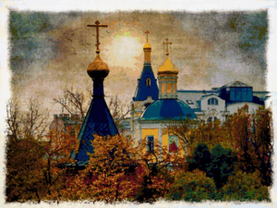 купола - храмы, соборы, церкви, купола, пейзаж, природа - предпросмотр