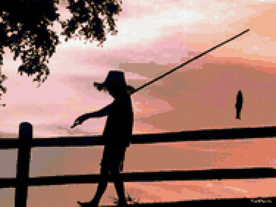 Рыбалка - мальчик, рыбалка - предпросмотр