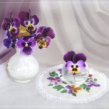 Схема вышивки «анютины глазки»