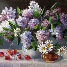 Схема вышивки «сирень»