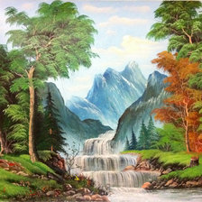 Схема вышивки «горный пейзаж»