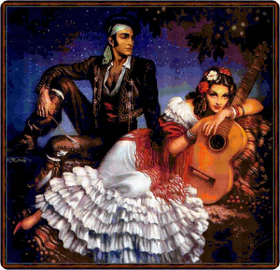 Девушка с гитарой 2 - девушка, пара, гитара - предпросмотр