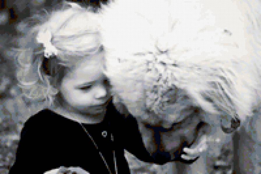 Дружба - девочка, собака, животные, дружба, дети - предпросмотр