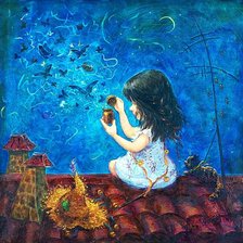 Схема вышивки «Девочка с горшочком»