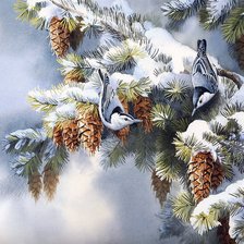 Схема вышивки «зимний пейзаж»