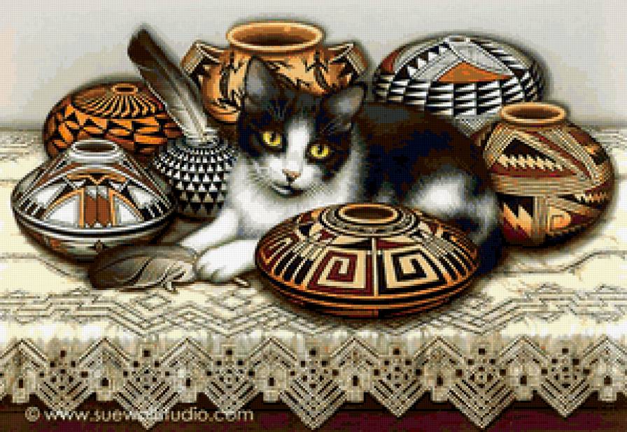 натюрморт с котом - предпросмотр