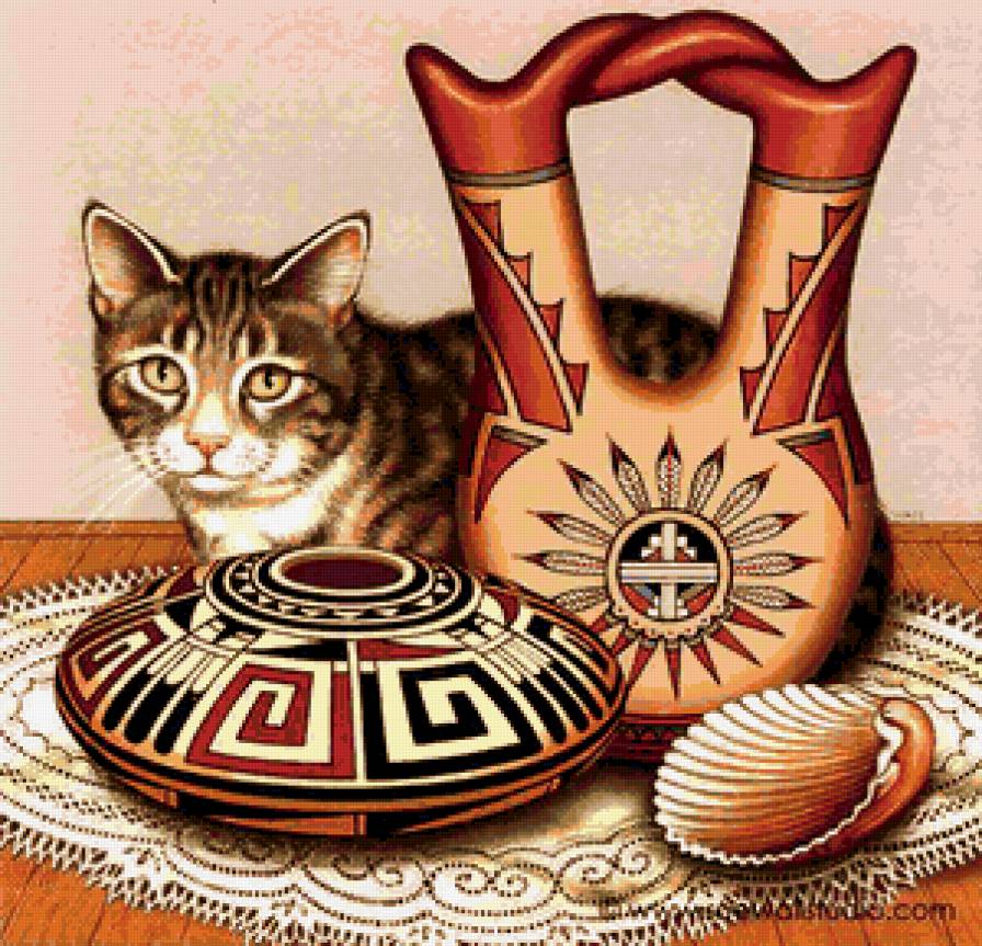 натюрморт с котом - предпросмотр