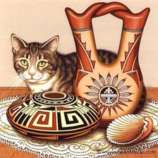 натюрморт с котом