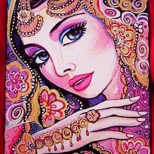 Схема вышивки «восточная девушка»