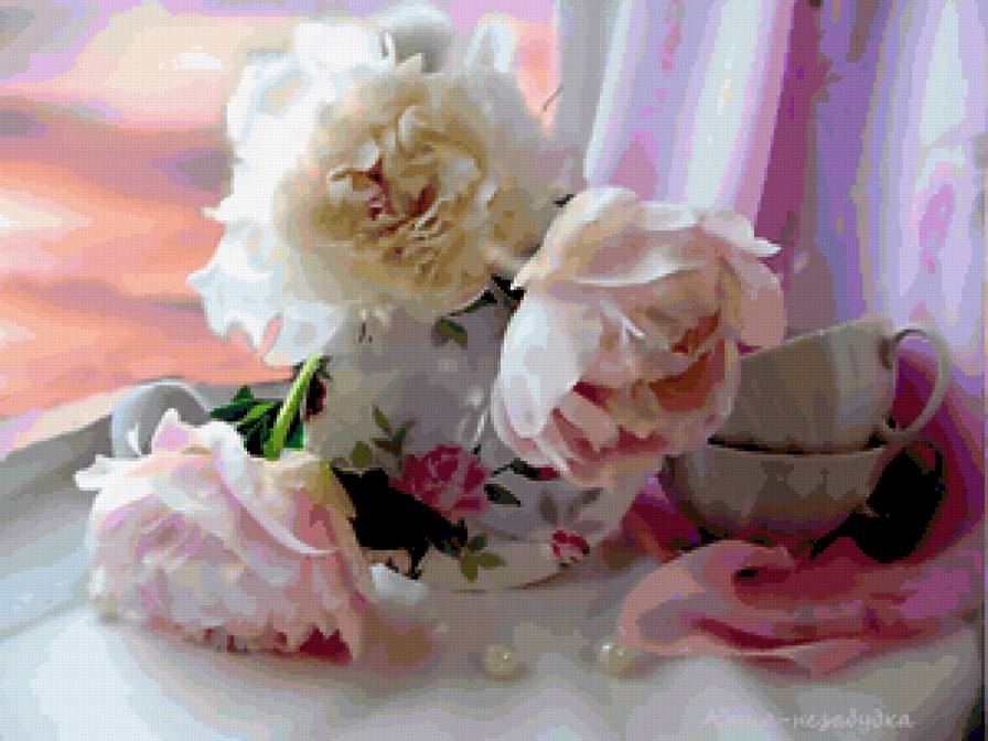 пионы - букет, цветы, пионы, натюрморт - предпросмотр