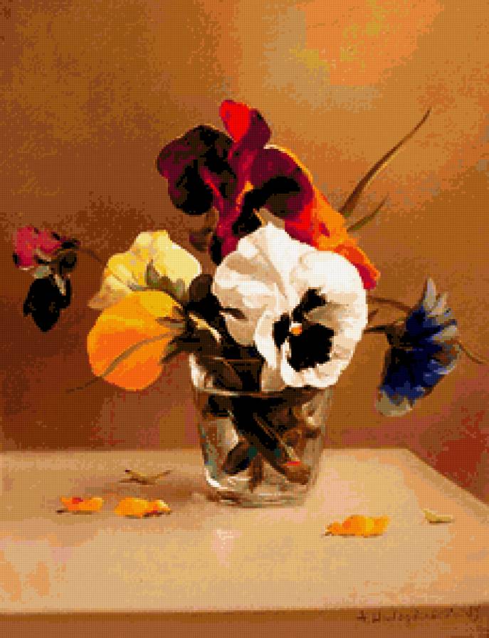 анютины глазки - букет, цветы, фиалки - предпросмотр