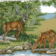 Схема вышивки «олени»