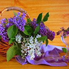 сирень в корзине