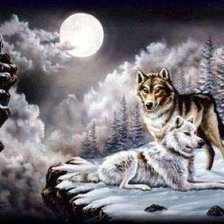 Схема вышивки «волки»