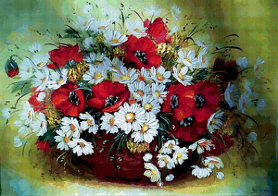 цветы - букет, ромашки, весна, цветы - предпросмотр