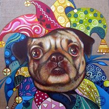 Схема вышивки «расписная собака»