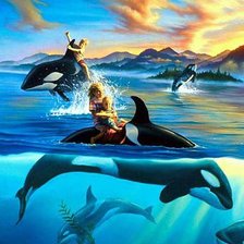 Схема вышивки «Фантазия с касатками»