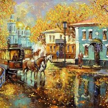 Схема вышивки «город осенью»