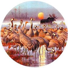 закат на реке