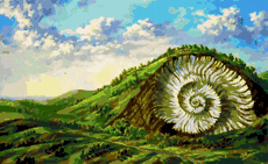 "Гость" В.И. Калинин - живопись, ракушка, пейзаж - предпросмотр