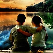 Схема вышивки «Мальчик и девочка»