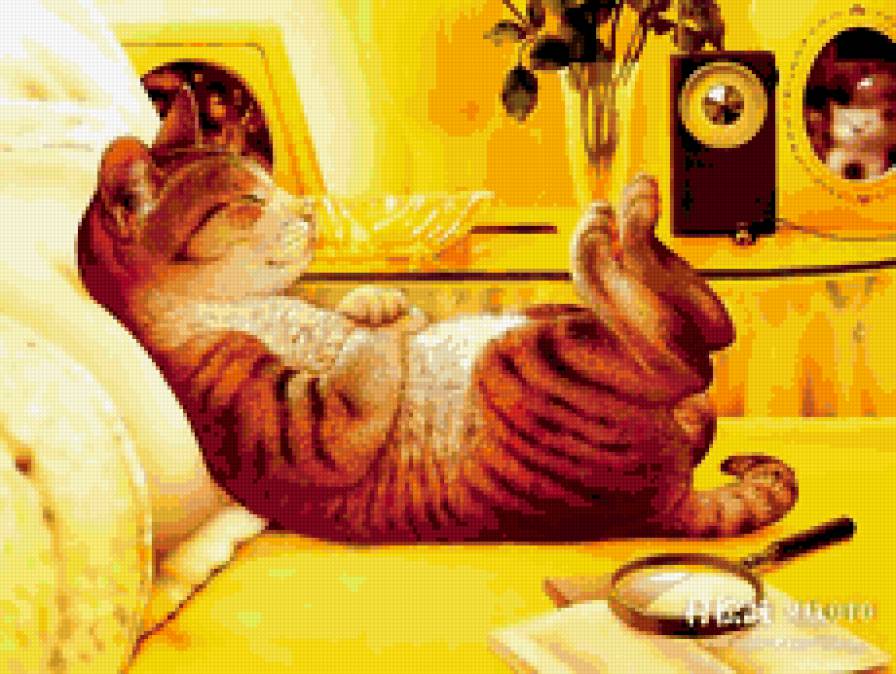 котофей отдыхает - кот, диван - предпросмотр