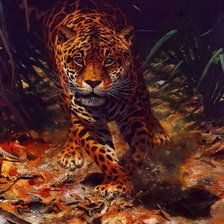 Схема вышивки «бегущий леопард»