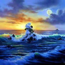 Схема вышивки «Фантазия с волной»