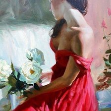 Схема вышивки «Девушка.»