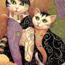 Схема вышивки «расписные коты»