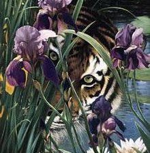 Схема вышивки «Тигр в ирисах»