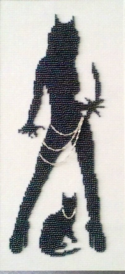 Девушка кошка - черное, фантазия, кошка, девушка - оригинал